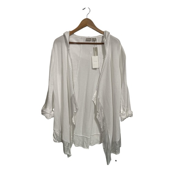 Chico's Sweaters - Chico's White Cardigan Open Rayon Sweater Women's Size 2 New With‎ Tags